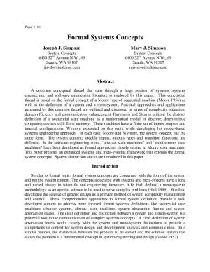 Formal System Concepts