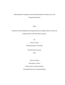 Understanding the Immigration and Crime Relationship in Columbus, OH, a New