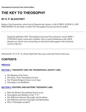 The Key to Theosophy by H. P. Blavatsky