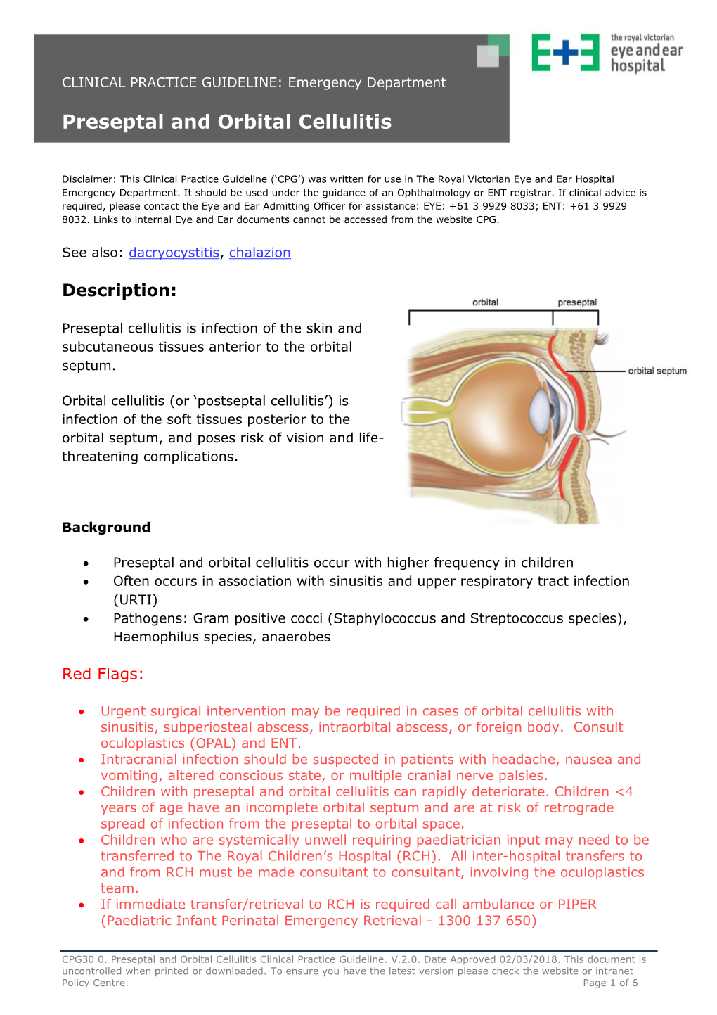 Clinical Practice Guideline Preseptal And Orbital Cellulitis Docslib