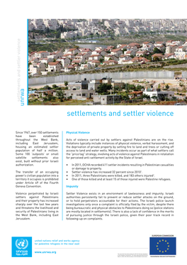 Settlements and Settler Violence.Pdf
