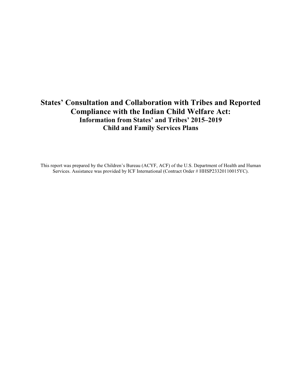 States' Consultation and Collaboration with Tribes And