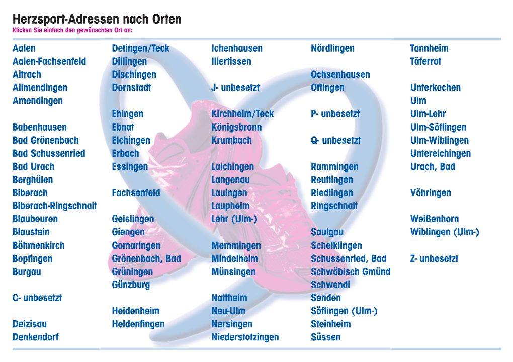 Herzsport-Adressen Nach Orten