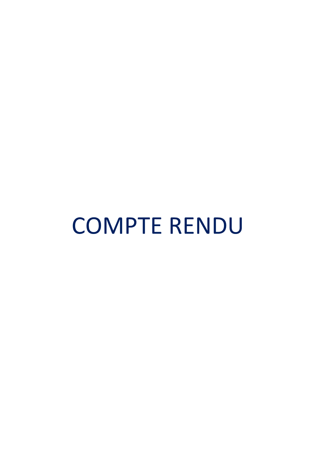 Compte Rendu