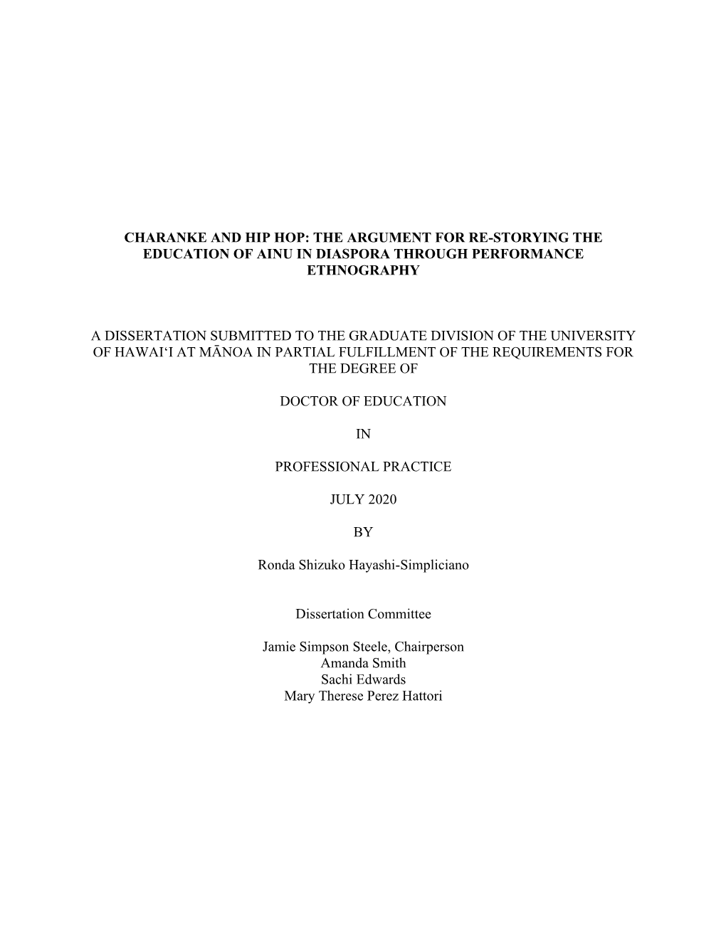 Charanke and Hip Hop: the Argument for Re-Storying the Education of Ainu in Diaspora Through Performance Ethnography