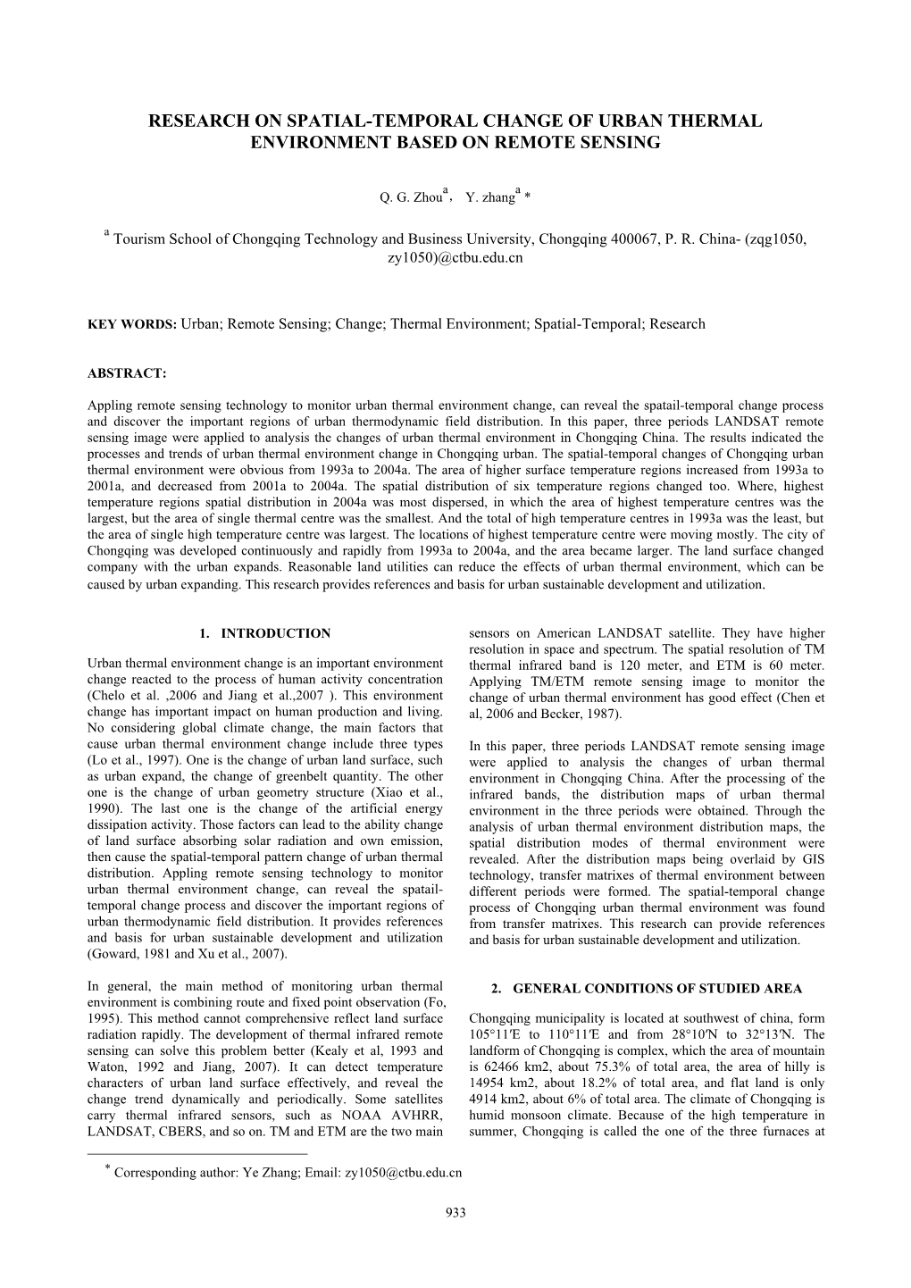 Research on Spatial-Temporal Change of Urban Thermal Environment Based on Remote Sensing