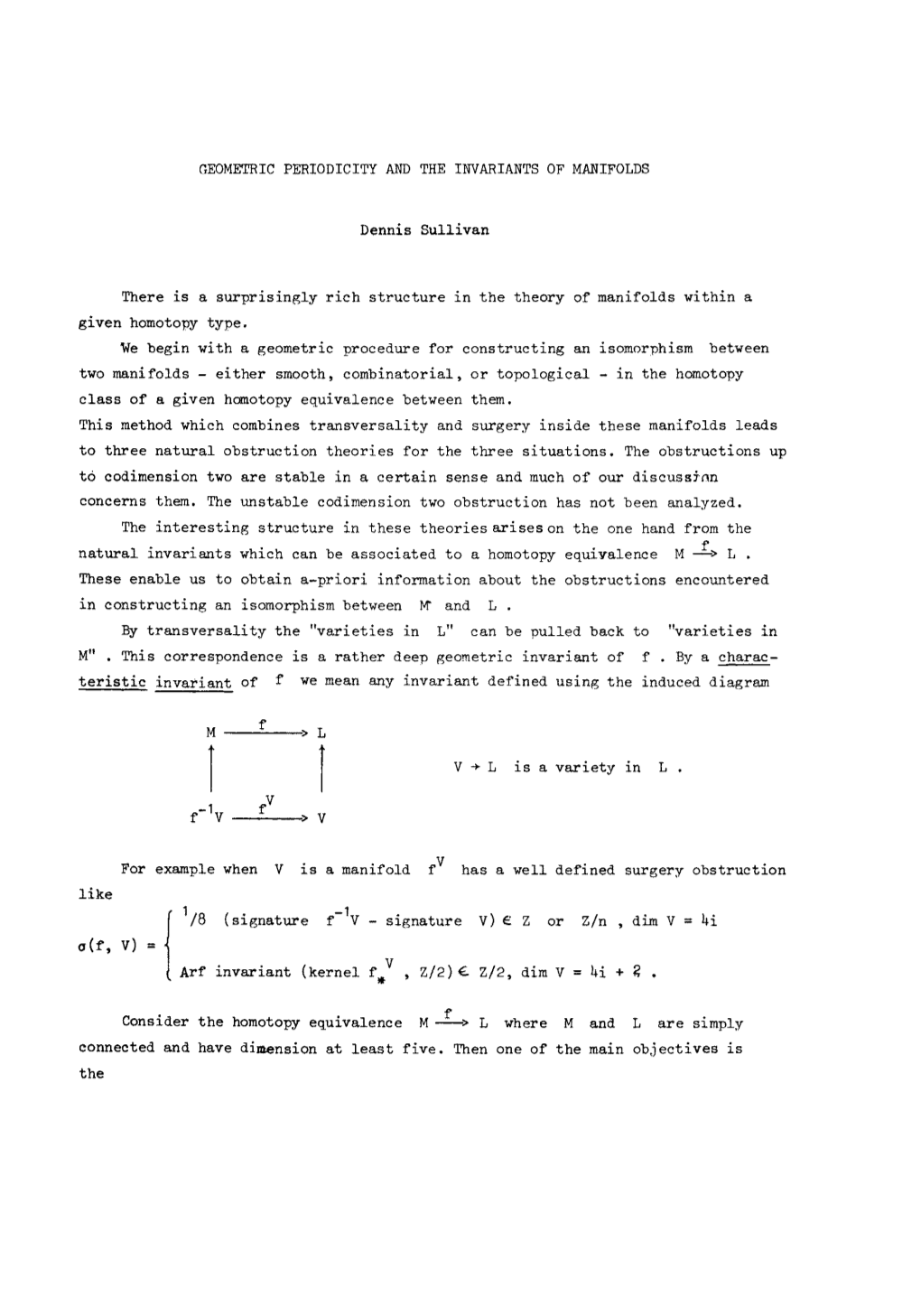 Geometric Periodicity and the Invariants of Manifolds