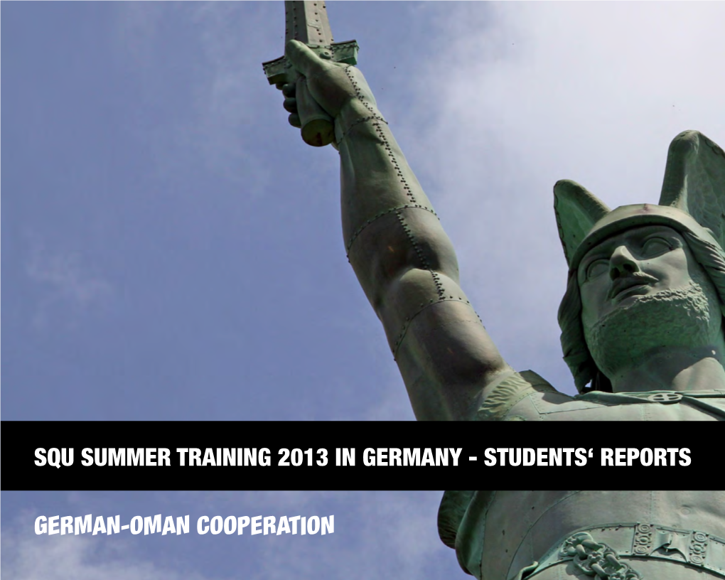 Squ Summer Training 2013 in Germany - Students‘ Reports