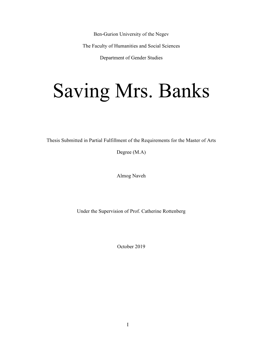 Saving Mrs. Banks