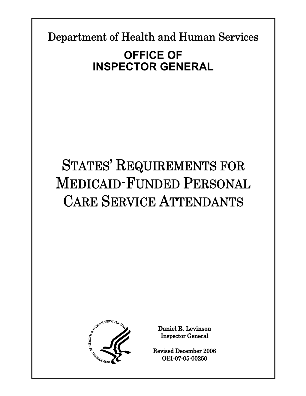 States' Requirements for Medicaid-Funded Personal Care