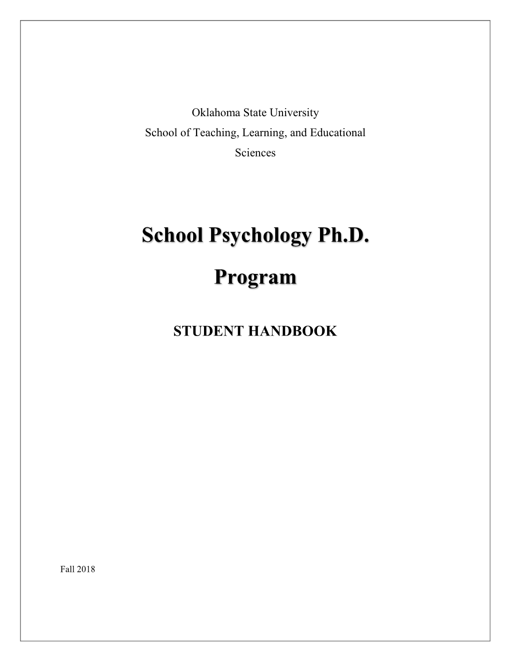 School Psychology Ph.D. Program