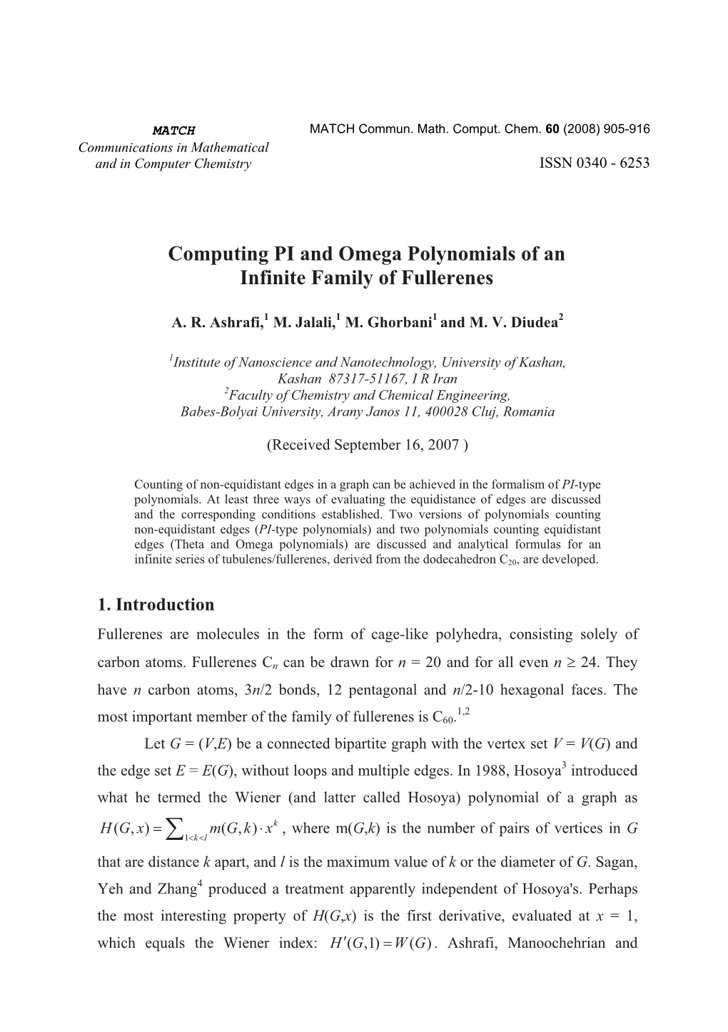 Computing PI and Omega Polynomials of an Infinite Family of Fullerenes