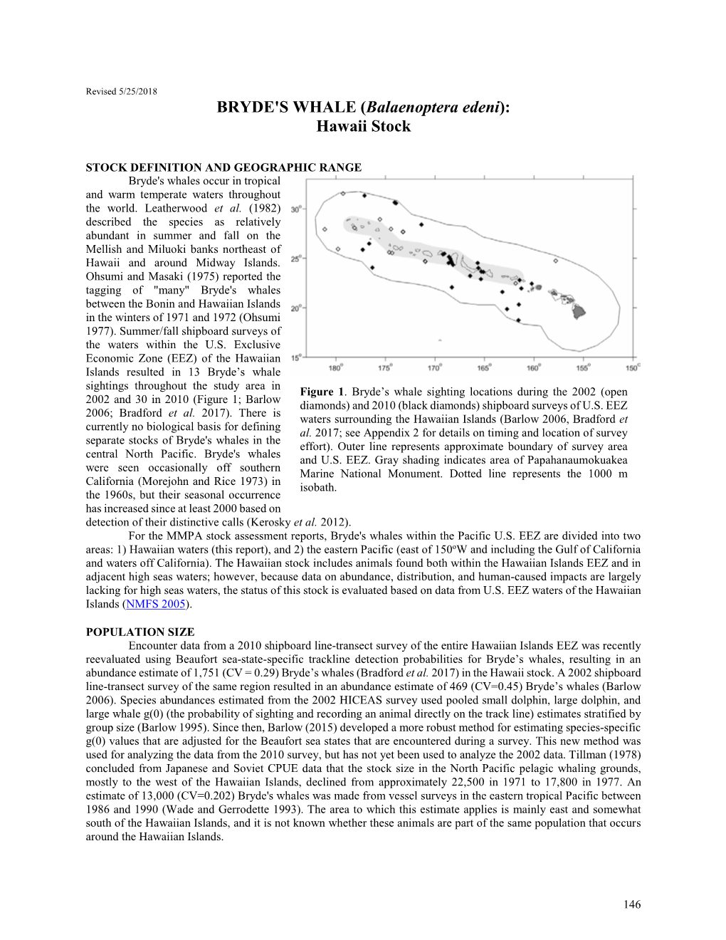 U.S. Pacific Marine Mammal Stock Assessment: 2017