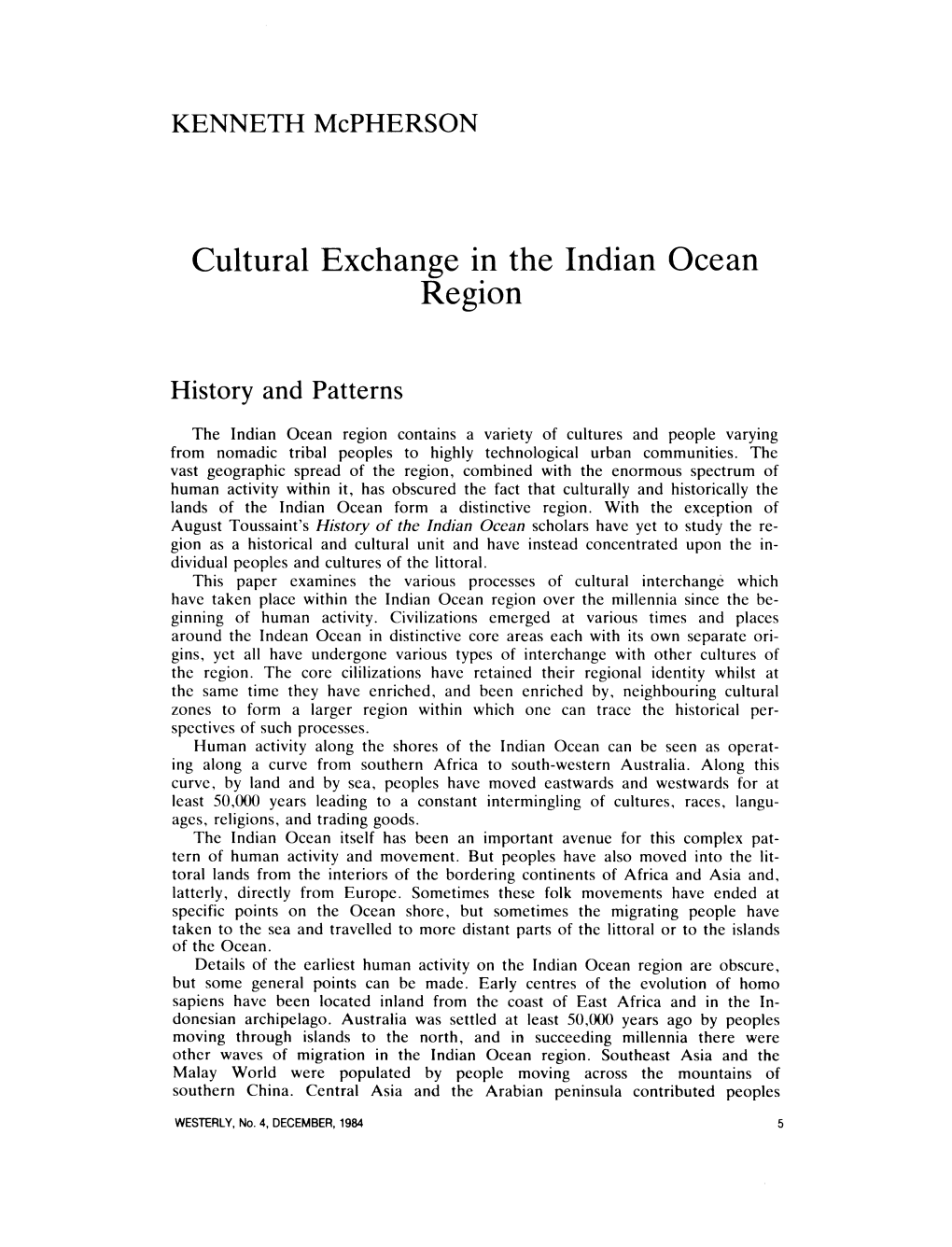 Cultural Exchange in the Indian Ocean Region