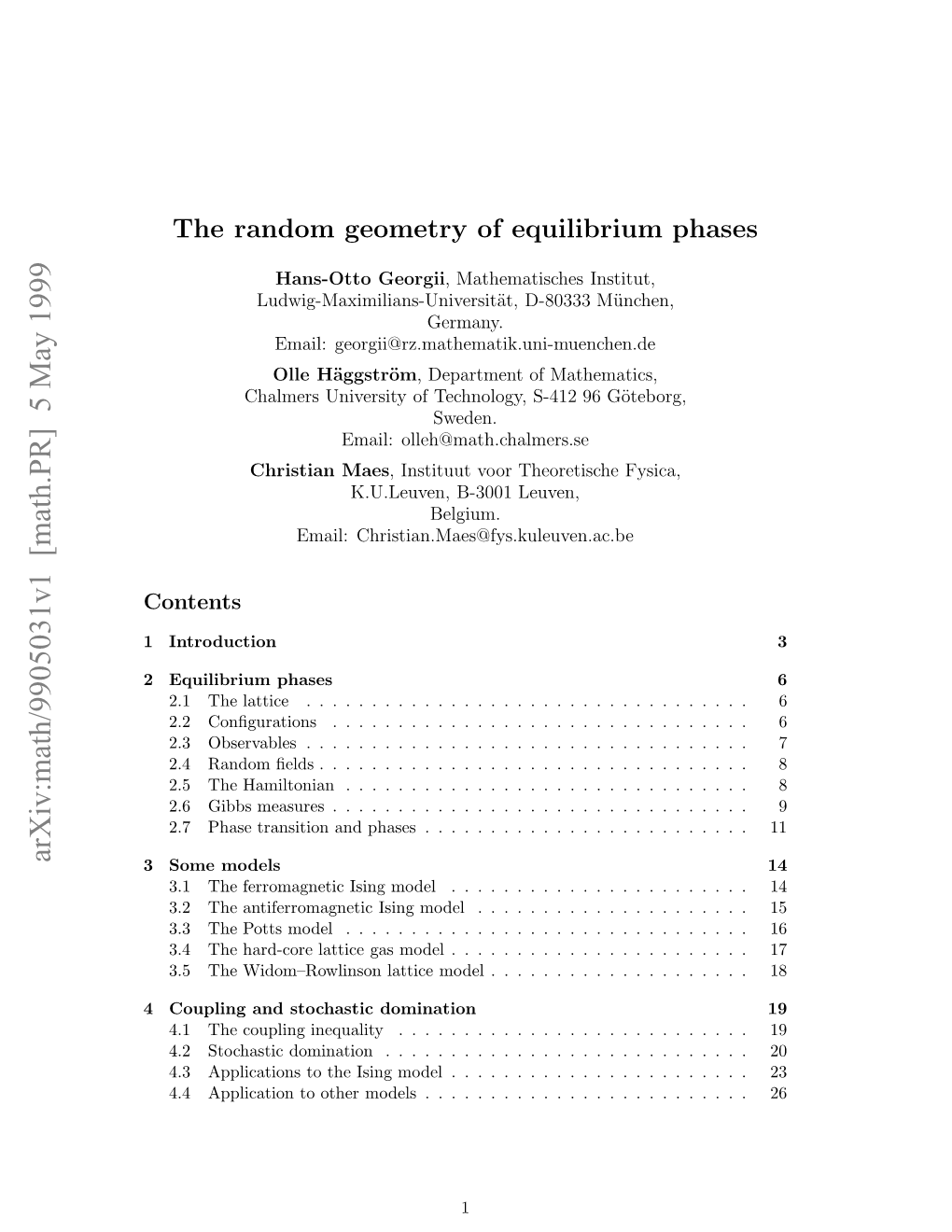 The Random Geometry of Equilibrium Phases