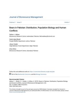 Bears in Pakistan: Distribution, Population Biology and Human Conflicts