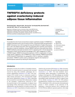 TNFRSF14 Deficiency Protects Against Ovariectomy-Induced Adipose