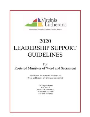 2020 Leadership Support Guidelines