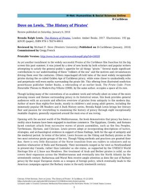 Dove on Lewis, 'The History of Pirates'