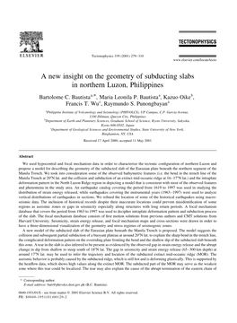 A New Insight on the Geometry of Subducting Slabs in Northern Luzon, Philippines