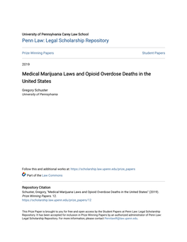Medical Marijuana Laws and Opioid Overdose Deaths in the United States
