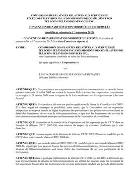 Commission Des Plaintes Relatives Aux Services De Télécom-Télévision Inc./Commission for Complaints for Telecom-Television Services Inc