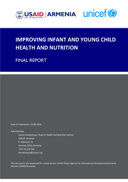 Improving Infant and Young Child Health and Nutrition