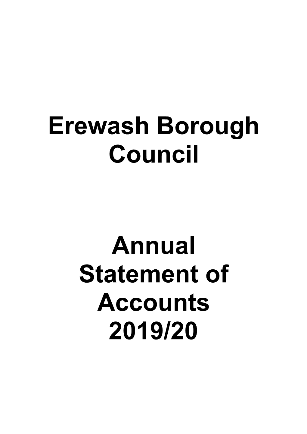Erewash Borough Council Annual Statement of Accounts 2019/20