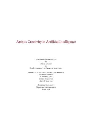 Artistic Creativity in Artificial Intelligence