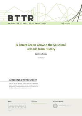 Smart Green Growth the Solution? Lessons from History
