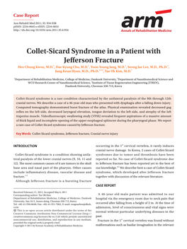 Collet-Sicard Syndrome in a Patient with Jefferson Fracture