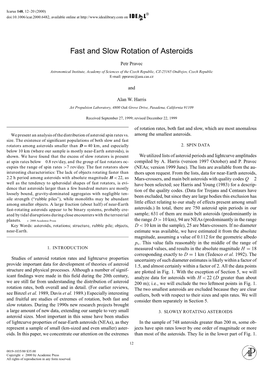 Fast and Slow Rotation of Asteroids