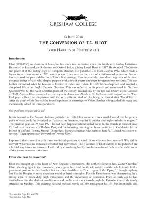 The Conversion of T.S. Eliot