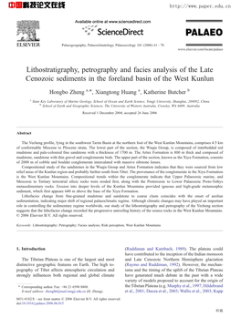 Lithostratigraphy, Petrography and Facies Analysis of the Late Cenozoic