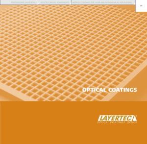 Optical Coatings Introduction Precision Optics Optical Coatings Selection of Optical Components for Common Laser Types