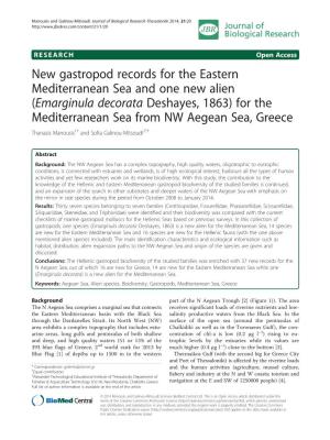 New Gastropod Records for the Eastern Mediterranean Sea and One New