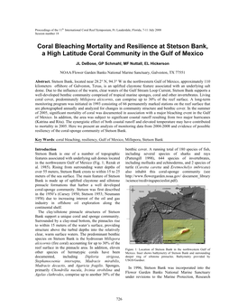 Coral Bleaching Mortality and Resilience at Stetson Bank, a High Latitude Coral Community in the Gulf of Mexico