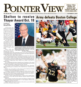 Army Defeats Boston College Skelton to Receive Thayer Award Oct. 18
