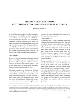 The 2008 Hurricane Season and Its Impact on Cuban Agriculture and Trade