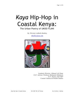 Kaya Hip-Hop in Coastal Kenya: the Urban Poetry of UKOO FLANI