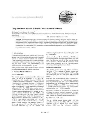 Long-Term Data Records of South African Neutron Monitors