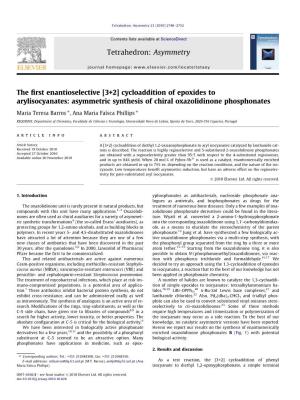 Asymmetric Synthesis of Chiral Oxazolidinone Phosphonates ⇑ ⇑ Maria Teresa Barros , Ana Maria Faísca Phillips