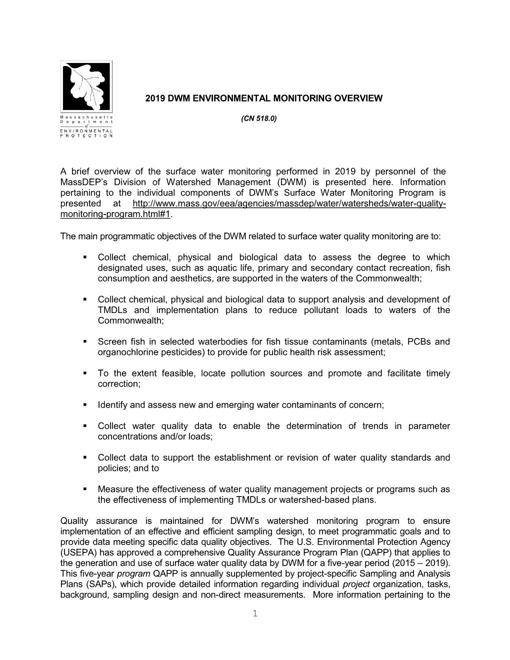 Open PDF File, 742.26 KB, for 2019 DWM Environmental Monitoring