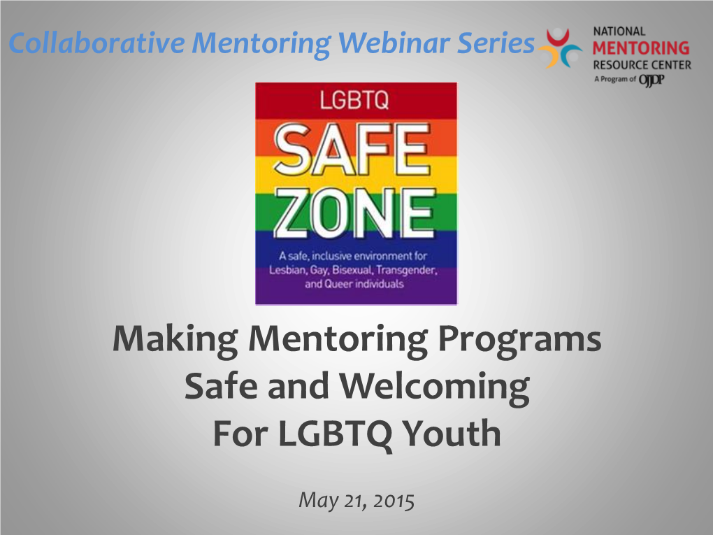 Review of 2012 Collaborative Mentoring Webinar Series