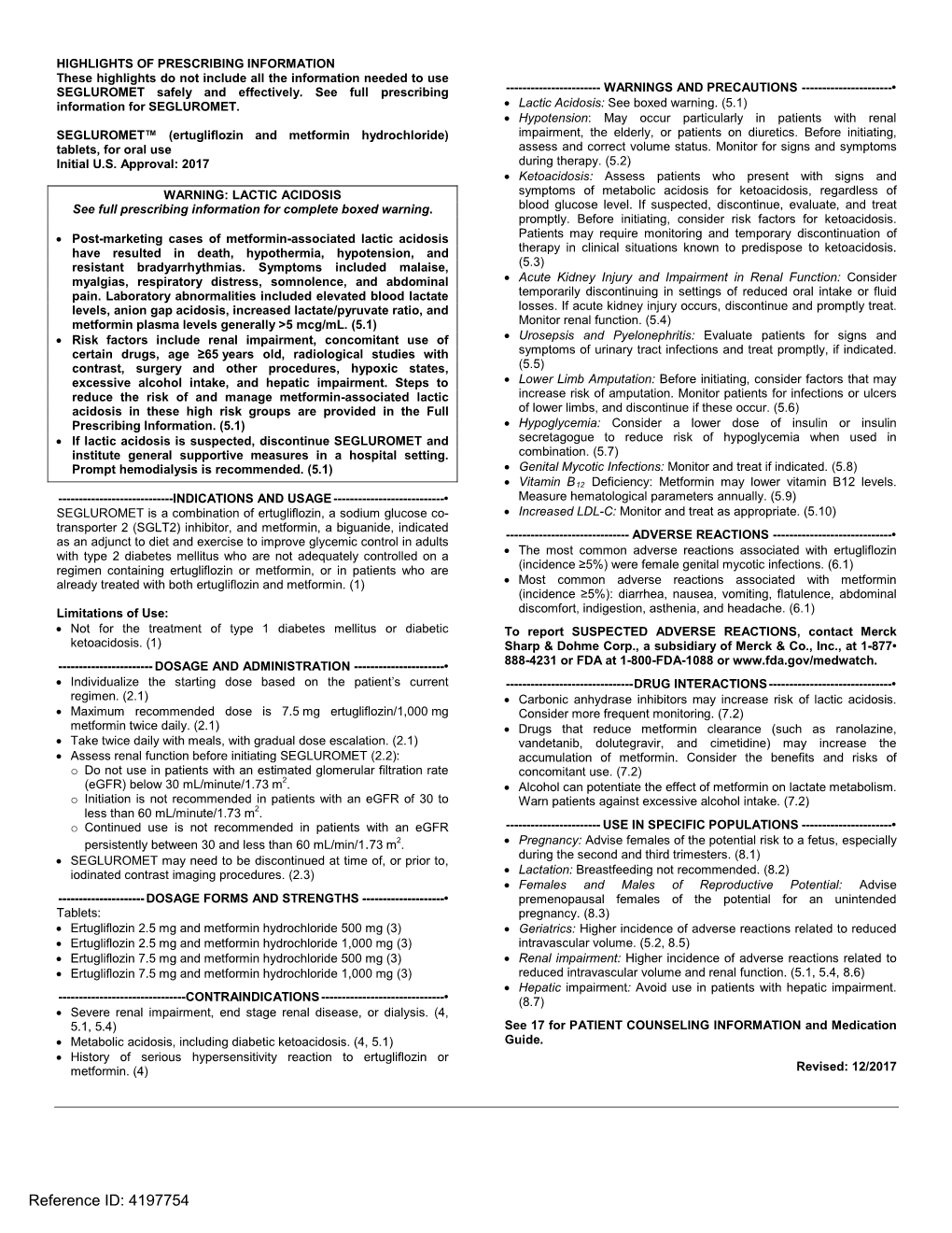 SEGLUROMET (Ertugliflozin and Metformin