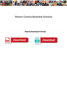 Western Carolina Basketball Schedule