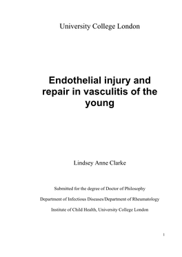 Endothelial Injury and Repair in Vasculitis of the Young