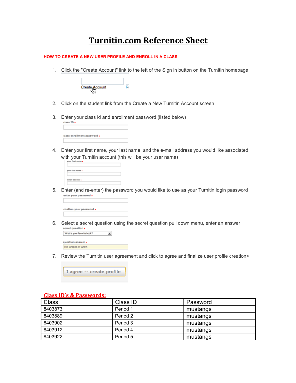 Turnitin.Com Reference Sheet