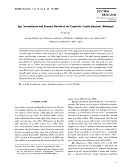 Age Determination and Seasonal Growth of the Dogwhelk Nucella Freycineti(Deshayes)
