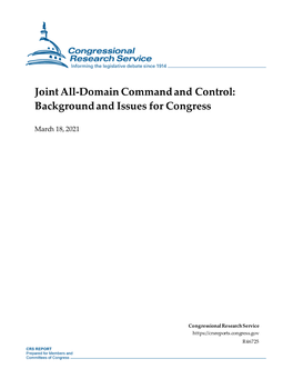 Joint All-Domain Command and Control: Background and Issues for Congress